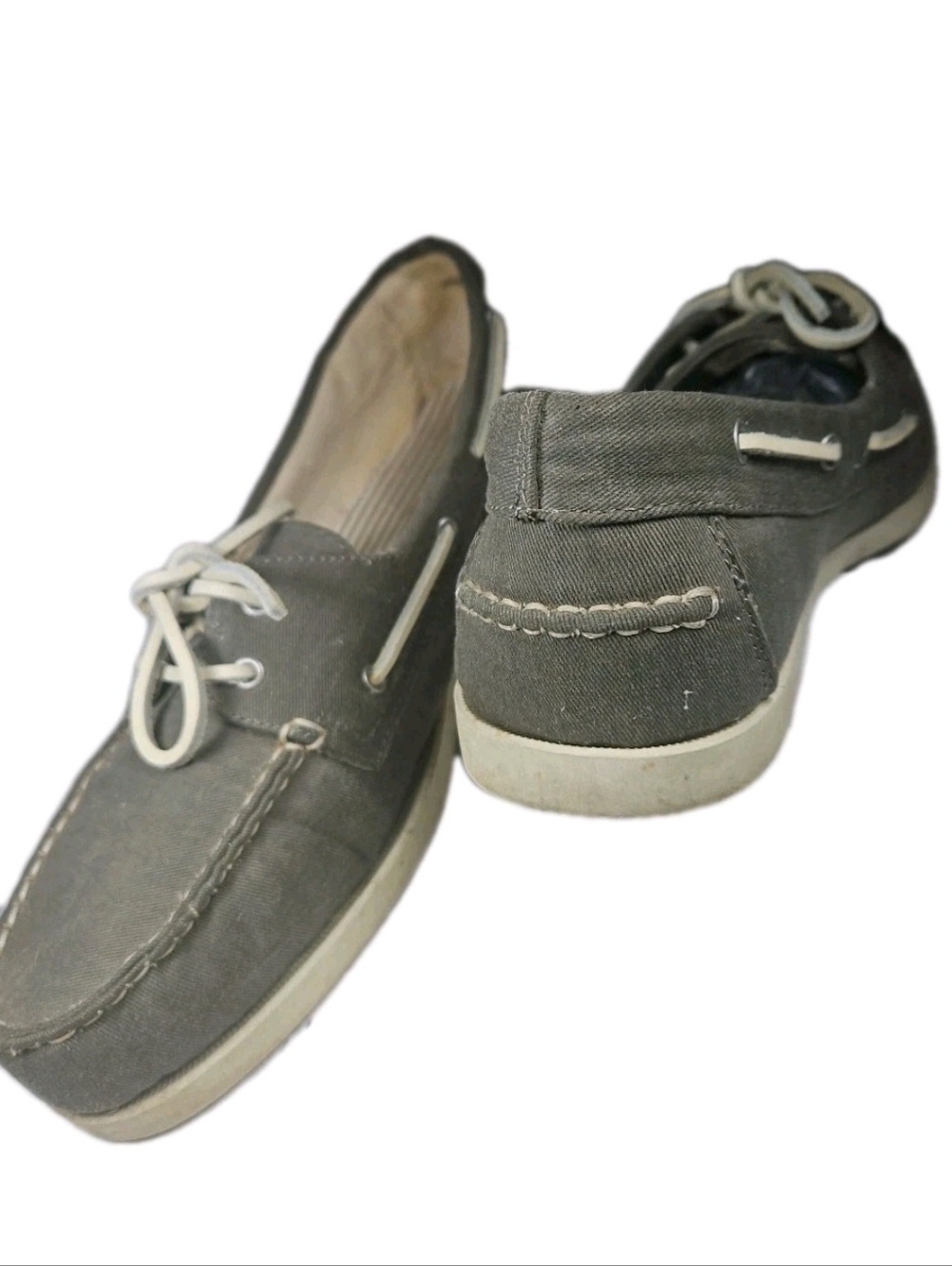 Sonoma Men Boat Shoe Sz:11M Gray Deck Shoe Nautical Prep Indie Y2k Sleaze(6A